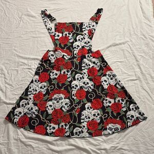 Skull and Rose Dress - Black and Red